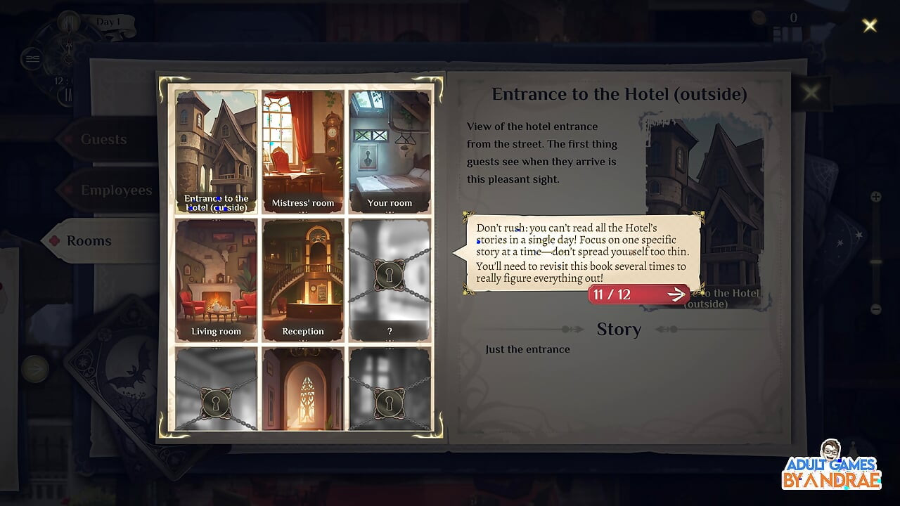 Hotel Tales -peli Osa 2 - Elävän hotellin tutkiminen ja metsästäjä Griseldan tapaaminen