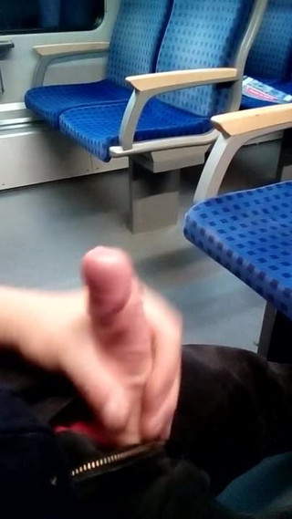 Guy wank on german Train