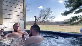Hot tub kind of day on the farm with Dad.