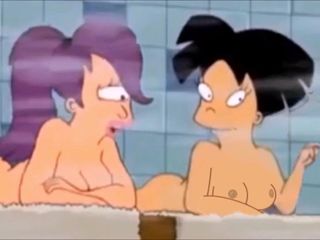 Futurama - Amy Wong mostra le sue tette nella sauna