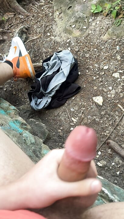 College Boy Cums on the Trail