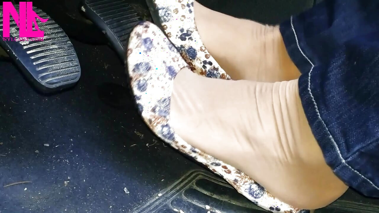Pedal Pumping in Flowered Flats