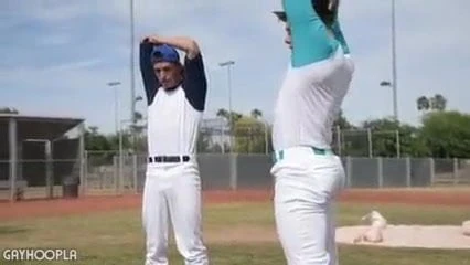 muscular young baseball player