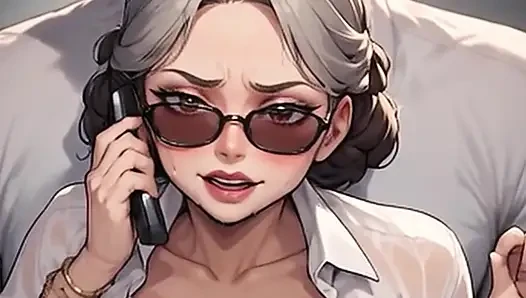Waifu Mature Secretary POV – Office Phone Call Close-Up Boob Teasing  Undressing
