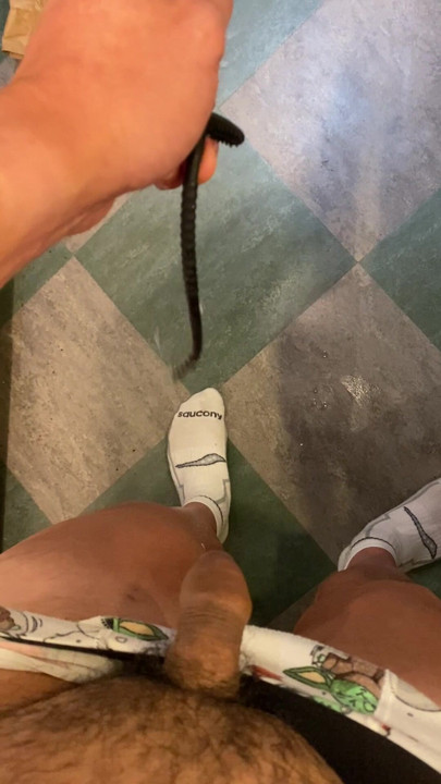 Pumped lube down my cock and slid the silicone sound deeper than I ever have before.