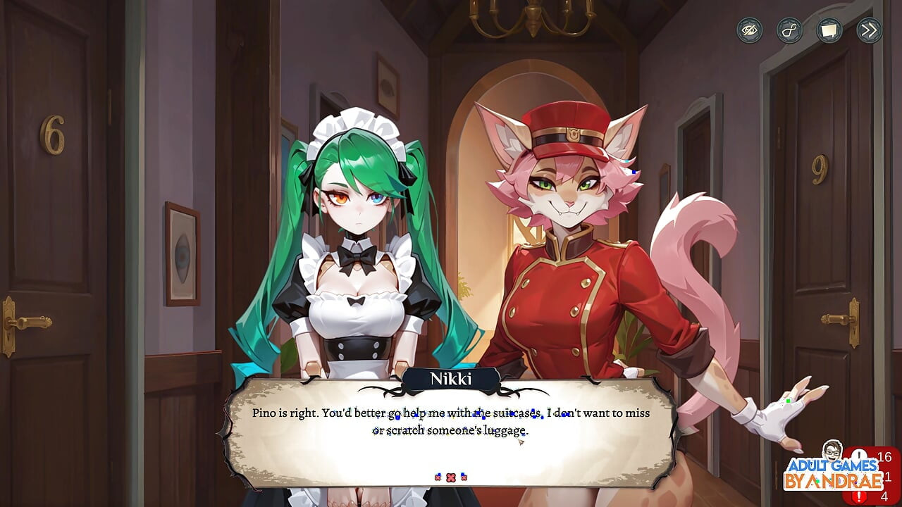 Hotel Tales Gameplay Μέρος 3 - Βοηθώντας τη Nikki να ταξινομήσει τις βαλίτσες και να κάνει μπάνιο την Griselda την κυνηγό