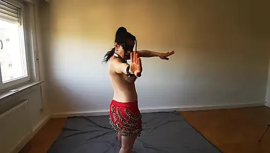 Sexy Arab Slave Performs Hot Dance - Bellydancing Belt Striptease Ends Totally Naked