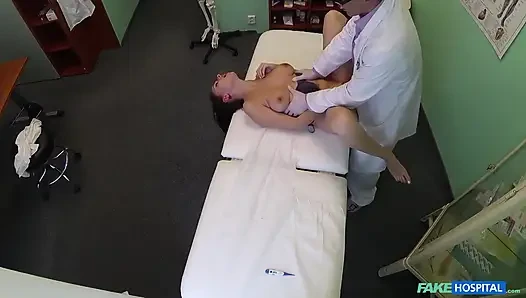 Fake Hospital - Pretty Patient Prepped for Doctor's Oral Medication: a Hot Hospital Encounter