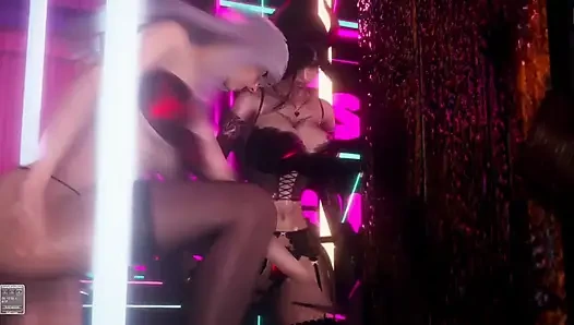 B023 Three Women Whipping Human Slaves in POV