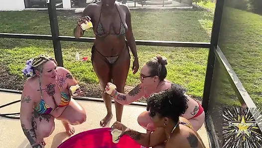 Creamy Custard Playtime: Savanna, Giana, Bleu & Livie Get Messy