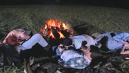 Wild Outdoor Fuck Night by the Campfire