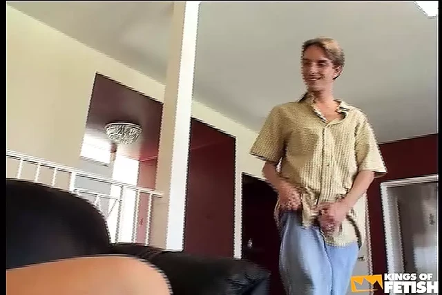 Blonde babe gets her shaved pussy boned and filled with load by a man with huge dick