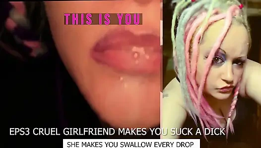 Pacar kejam Eps3 bikin kamu nyepong kontol dan telan juga