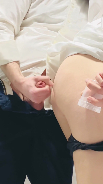 Captivating moment from "A real nurse helped the client collect sperm for analysis"