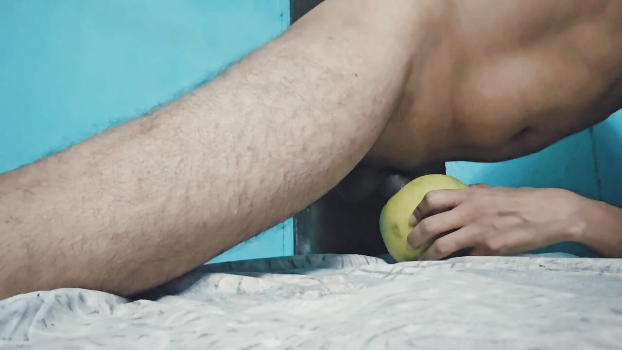 A Horny Fit  Guy Dig a Juicy Melon Badly, Made It's hole lose . Huge  Moaning  Until Cum On It