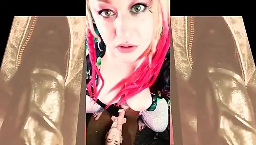 The cute mistress wants to watch you suck on your first BBC and gag on it