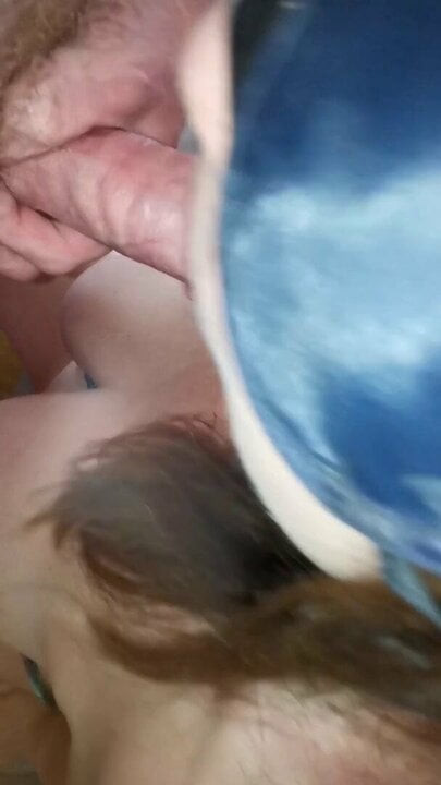 Big tiitted milf gags on my cock