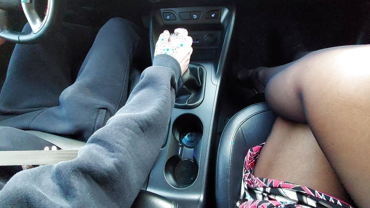 Elegant stepmom alone in the car with stepson