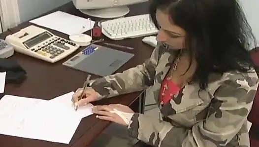 Lesbian Office Secretaries Playing with Each Other in Office