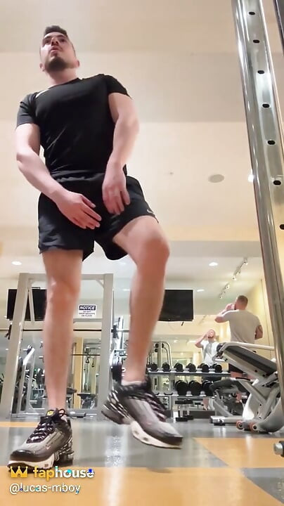 Gym Public Jerk off and Training