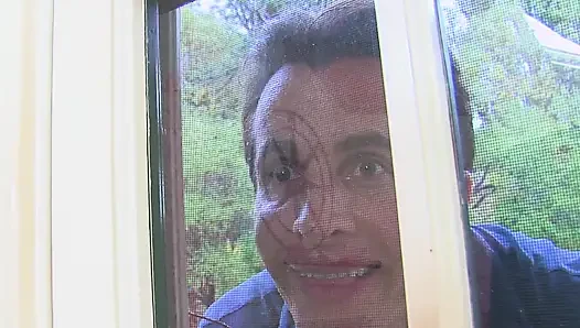 Neighbor Sees Through Window How the Sweet Innocence Amcht Itself Horny