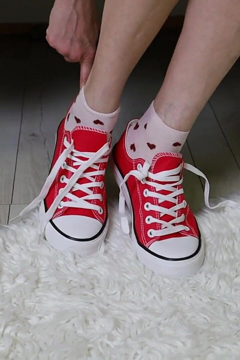 Sweet Toe Tease - Colorful Candy Between Her Toes