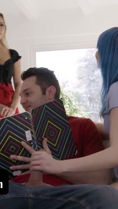 Passionate Blue Haired Teen Slut Seduces And Fucks Her Step Brother While Studying - Family Strokes | Clip 3