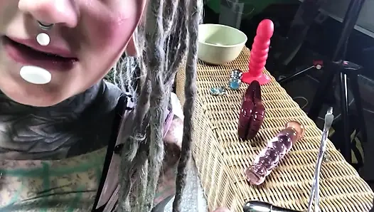 Tattooed Alternative Slut Plays with Ass Plug