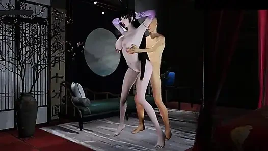 Animasyonlu kıskanç alevler tanrıçası - 3 boyutlu animasyon hentai