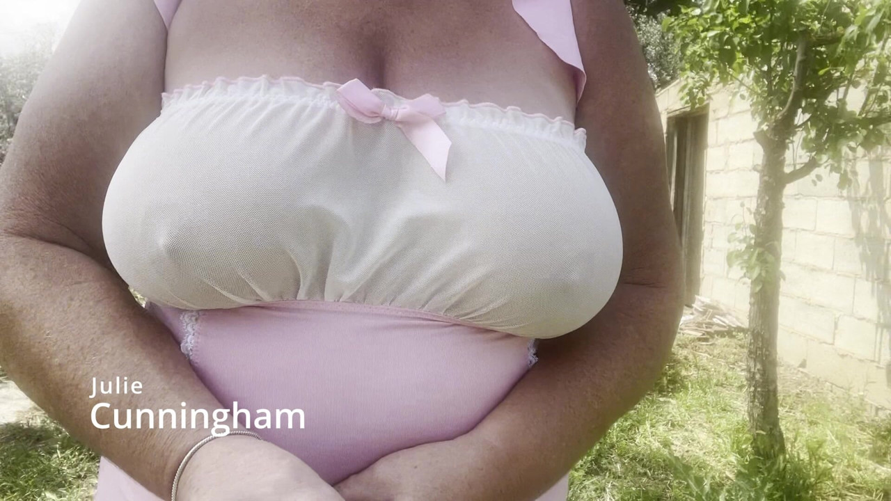 POV Walking in Pink Baby Doll with Huge Natural Tits out bouncing around. IMG_1738 SFW