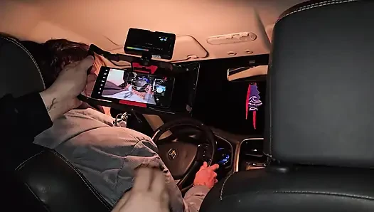 A double blowjob in my friend's car DIRTY MORBID GIRLS