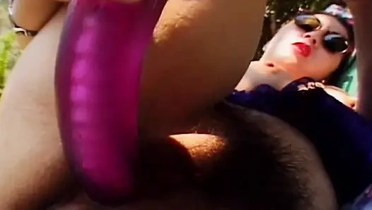 She Is a Hairy French Slut That Likes to Get Fucked by Two Guys