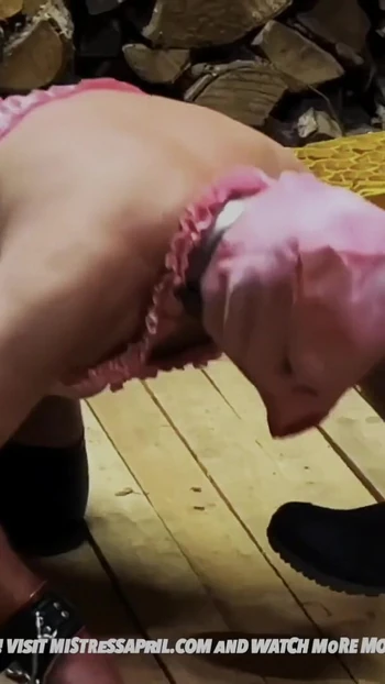 Memorable moment from "Dominatrix Mistress April - Slave fucks Slave under my command !"