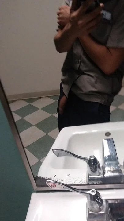 Latino soft uncut floppy dick at work