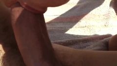 homemade, blowjob and fucking on the beach (POV)