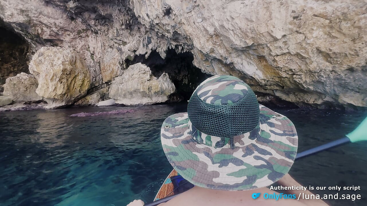 We Paddled Into Secluded Sea Cave and Fucked on a Floating Board - Real Amateur Couple (POV, Reverse Cowgirl & Cumshot)