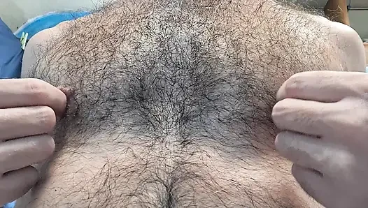Torturing hairy nipples