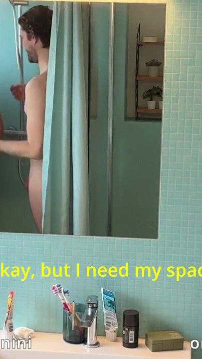 I seduce my straight friend in the shower and try to have sex with him. | Clip 1