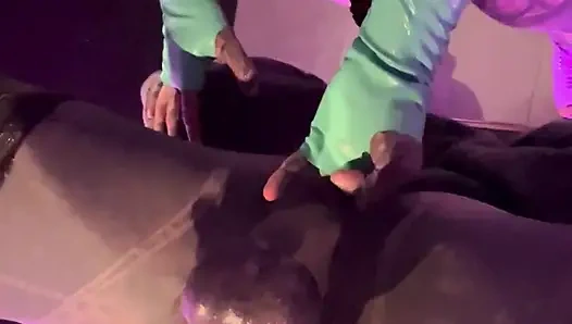 Tattooed Girl Pegs Boyfriend's Ass - Tied Balls & Deep Fingering