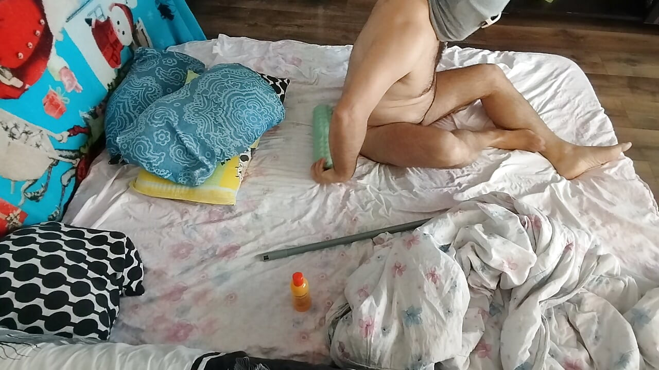 Sensual massage of a hot amateur couple with oil on the body.