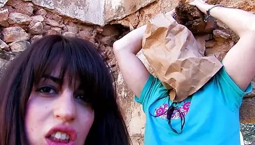 Outdoor anal, fucking her ass hole hard