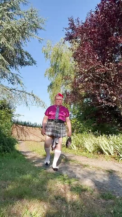 Dressed in a little pleated skirt for an evening out