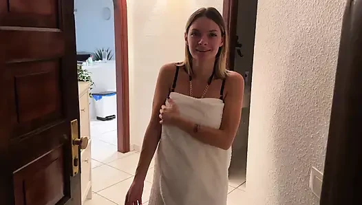 I Knock on My Pregnant Neighbor's Door, She Lets Me Into the House, Sucks My Cock and Gets Fucked