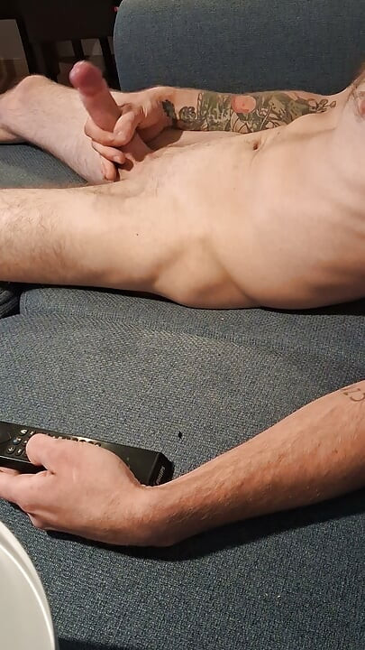 Skinny guy have big cock and massive cumshot