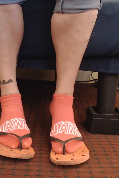 Watermelon Red Flipflops Red Ankle Socks