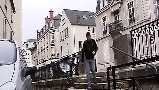 France Babe Eating Cum in Sex Store