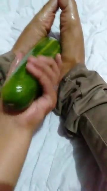 Footjob my cucumber 3