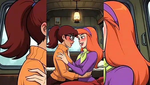 AI Toon lesbischer super-schlampen - zunge küssen, humping-gruppe, softcore