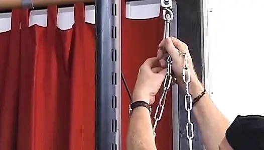 Busty Redhead MILF Endures Heavy Pussy Clamps