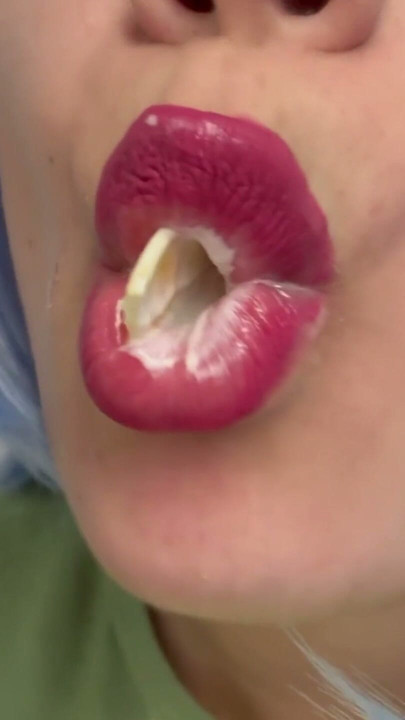 mouth and lips I eat and suck the ice cream | Clip 2